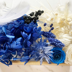 【送料無料】【増量中】ドライフラワー 花材セット　ローズ入り！　白×ブルー 2枚目の画像