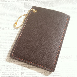 Creema 限量皮革通行證包 #dark brown Italian leather [made to order] 第2張的照片