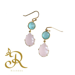 ♡Richbon♡Jewel Tear Drop Glass Piercesジュエルティアドロップガラスピアス 1枚目の画像