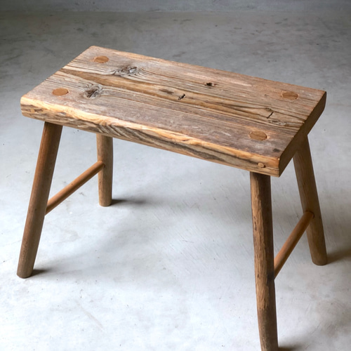 流木のスツール 舟板の流木で作った重厚な流木スツール フラワースタンド 椅子