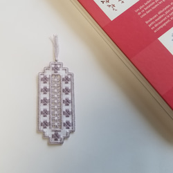 北欧ハーダンガー刺繍 手刺繍 ブックマーク 赤系ミックス しおり