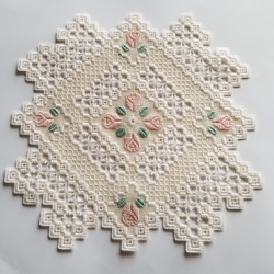 アンティークノルウェー ハーダンガーレース刺繍 北欧ドイリー