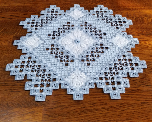 アンティーク北欧 ハーダンガー緻密な総刺繍レースコースター スクエアドイリー 0_d4539b560a4ddb3dd089762dd64b