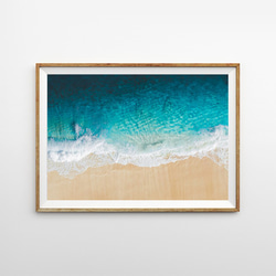 オーシャンウェーブアート 静かな海の色を閉じ込めた オオーシャンウェーブ アートポスター 写真