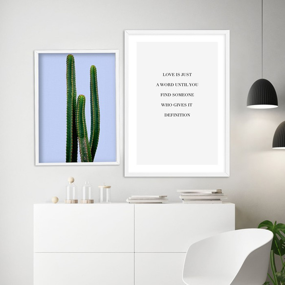 サボテン Cactus パープルBG ポスター 3枚目の画像