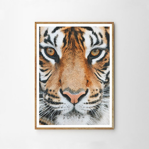 タイガー ☆ TIGER FACE アニマル モノトーン アート 動物