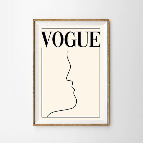 VOGE表紙キャンバスプリントアート VOGUE ファッションアートライン おしゃれなポスター｜A4〜A1