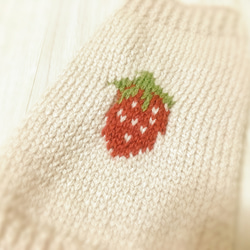 【可訂購】草莓毛衣（適合小型犬/貓/腰圍33）【手工編織】 第1張的照片