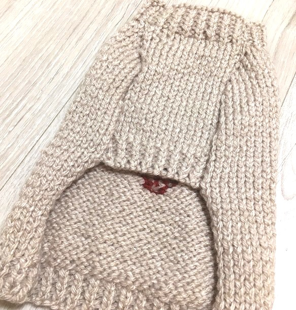 【可訂購】草莓毛衣（適合小型犬/貓/腰圍33）【手工編織】 第6張的照片