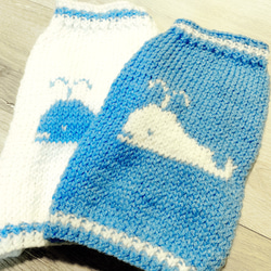 【手工編織】鯨魚毛衣，藍色（小型犬，腰圍33）【可訂做】 第1張的照片