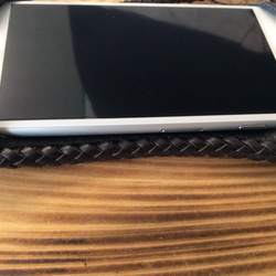 iPhone6/6s専用本革ケース  黒/焦茶 3枚目の画像