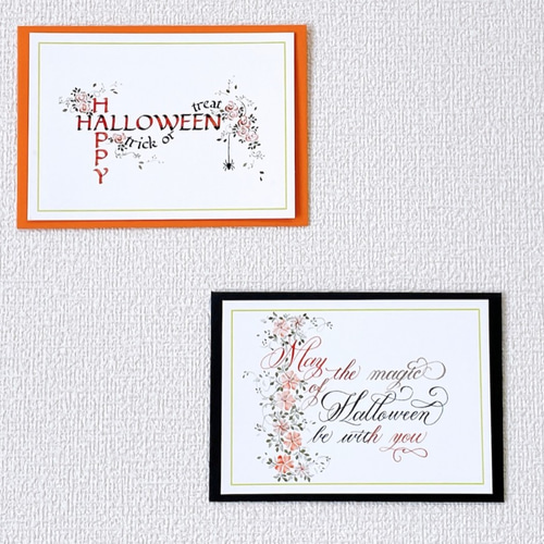 手書きカリグラフィー ハロウィンカード trick or treat その他アート 
