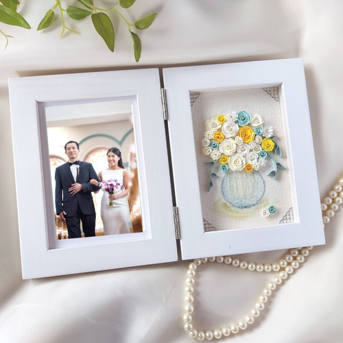 フォトフレーム 2面 両親プレゼント 子育て感謝状 紙婚式 結婚祝い
