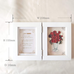 【送料無料】フォトフレーム　両親贈呈品　紙婚式　 子育て感謝状  還暦祝い　母の日ギフト　赤い薔薇　写真立て 5枚目の画像