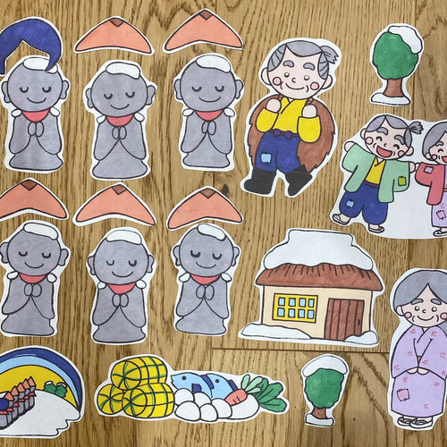 かさじぞう パネルシアター ハンドメイド 昔話 台本つき 3〜5歳児向け 