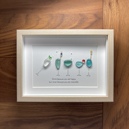 シーグラスアート「カクテル」 その他アート ゆきみ工房 通販｜Creema