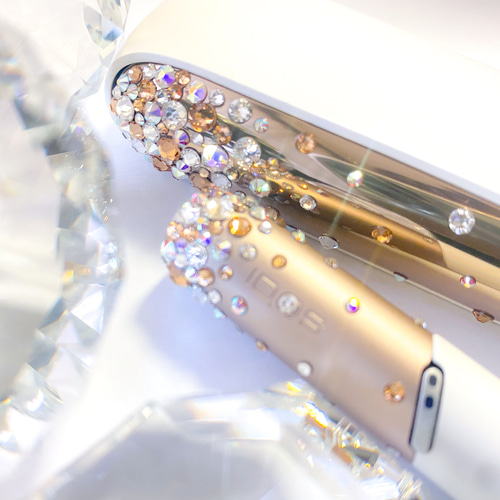 アイコス3/DUO IQOS ドアカバー、キャップスワロフスキーデコ  