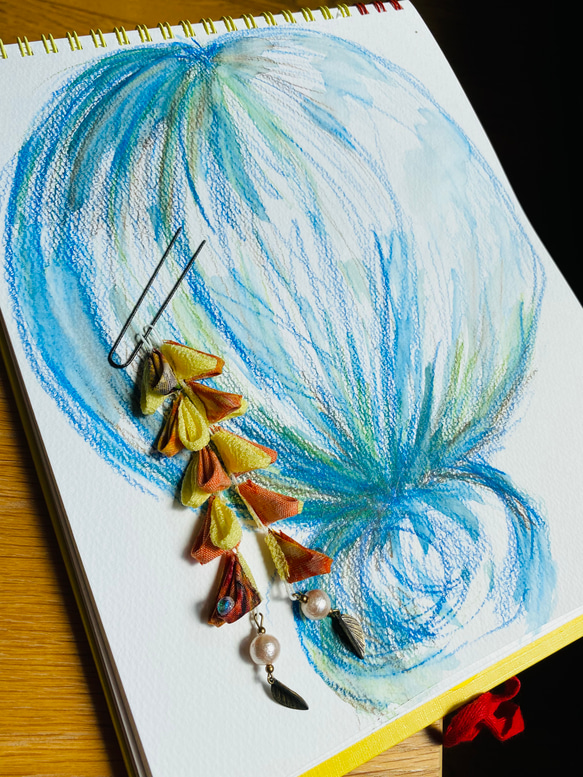 和からふるな藤飾り　コットンパール 3枚目の画像