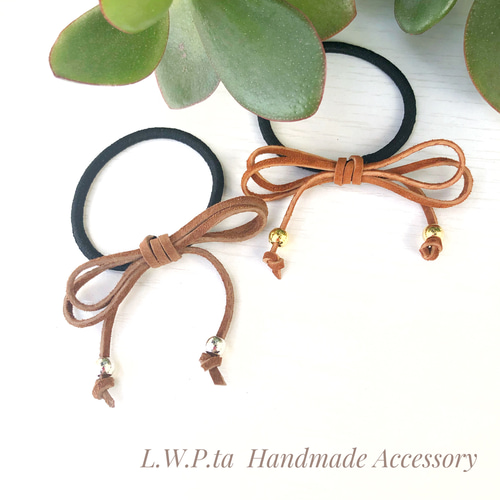 新作】革紐シンプルリボンヘアゴム ヘアゴム L.W.P.ta 通販