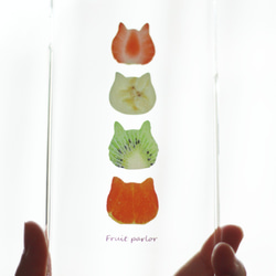 名入可【全機種対応】妖精のCat fruits スマホケース　スマホカバー　クリア　ハードケース　iPhoneケース 3枚目の画像