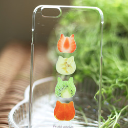 名入可【全機種対応】妖精のCat fruits スマホケース　スマホカバー　クリア　ハードケース　iPhoneケース 4枚目の画像