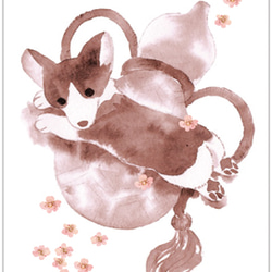 ポストカード「瓢箪と桜」（４枚入） 1枚目の画像