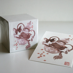ポストカード「瓢箪と桜」（４枚入） 2枚目の画像