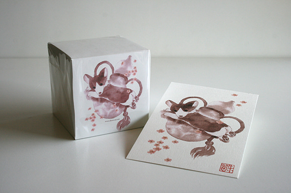 ポストカード「瓢箪と桜」（４枚入） 2枚目の画像