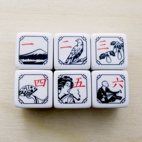 一富士二鷹三茄子四扇五煙草六座頭ダイス 6面 サイコロ ダイス