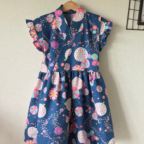 ゆひなほ様オーダー品】フリフリ浴衣ワンピース90&110cm 子供服 