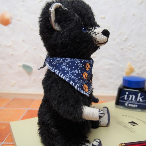 定形外送料無料】クセの強い黒クマくん テディベア ぬいぐるみ