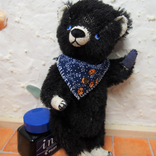 定形外送料無料】クセの強い黒クマくん テディベア ぬいぐるみ