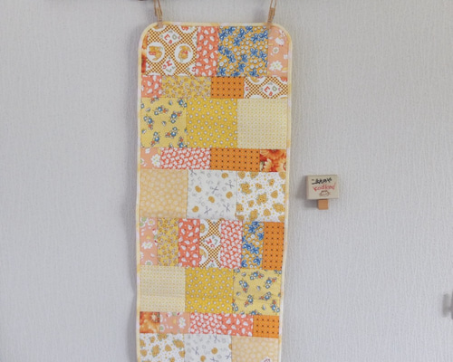 バナナ色のパッチワークキルト その他インテリア雑貨 こまものや