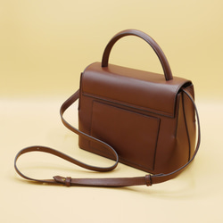 Cable Handbag in Walnut Brown Nappa Leather 4枚目の画像