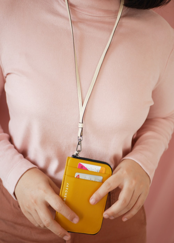 Flat Wallet in Sakura Pink Nappa Leather 7枚目の画像