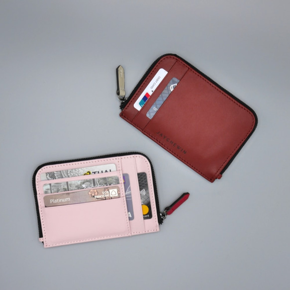 Flat Wallet in Sakura Pink Nappa Leather 9枚目の画像