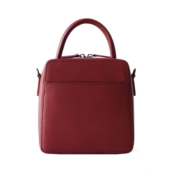 Butter Cross-body Bag in Burgundy Red Nappa Leather 5枚目の画像