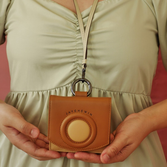 Hello Mini Wallet in Salmon Orange Leather 7枚目の画像