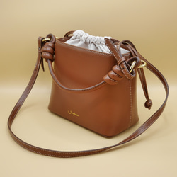 Fuji Bucket Bag in Espresso Brown Nappa Leather 5枚目の画像