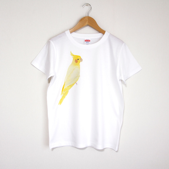 p-jet　オカメインコ （ルチノー）　 Tシャツ　 /  鳥 インコ 3枚目の画像