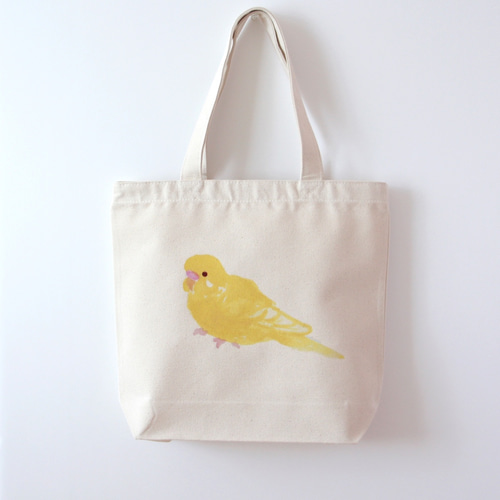 p-jet ほわっとした セキセイインコ ルチノー トートバッグ p-jet ほわっとした セキセイインコ ルチノー トートバッグ