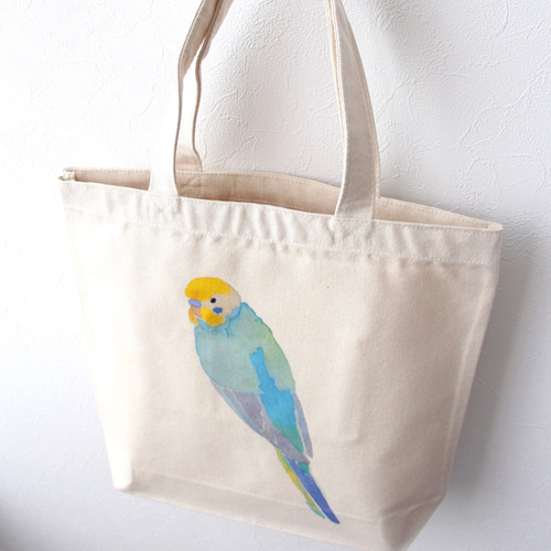 p-jet セキセイインコ レインボー トートバッグ / A4ファイル対応 / 鳥  