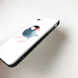 p-jet　文鳥　強化ガラス　スマホケース　/  iPhone  iPhone15　鳥 桜文鳥　ブンチョウ 3枚目の画像