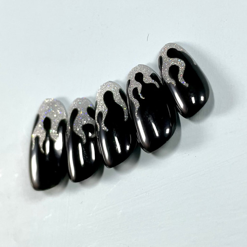 ギラギラ/マグネットネイル/炎柄ネイルチップ ネイルチップ（つけ爪