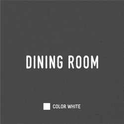 【再剥離可】DINING ROOM ドア サインステッカー │ダイニングルーム用 選べる白黒2色展開 4枚目の画像