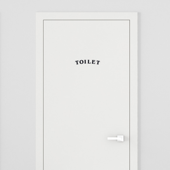 【賃貸でも】TOILET ドア サインステッカー │トイレ用 選べる4色展開 アーチ型の明朝体 3枚目の画像