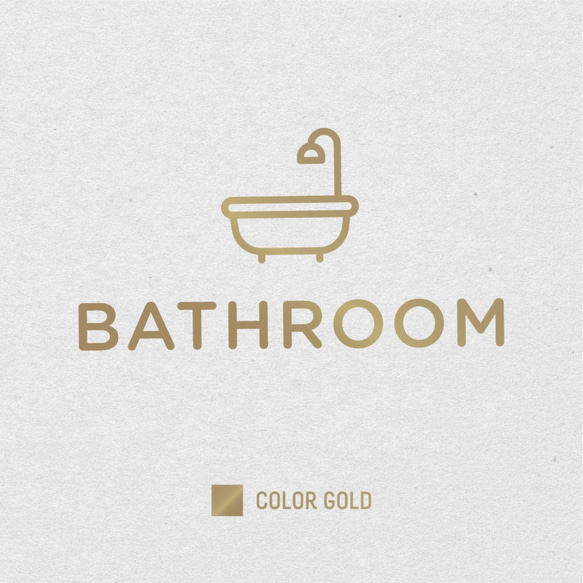 【賃貸でも】BATHROOMドア サインステッカー │浴室用 スタイリッシュアイコン 4色展開 3枚目の画像