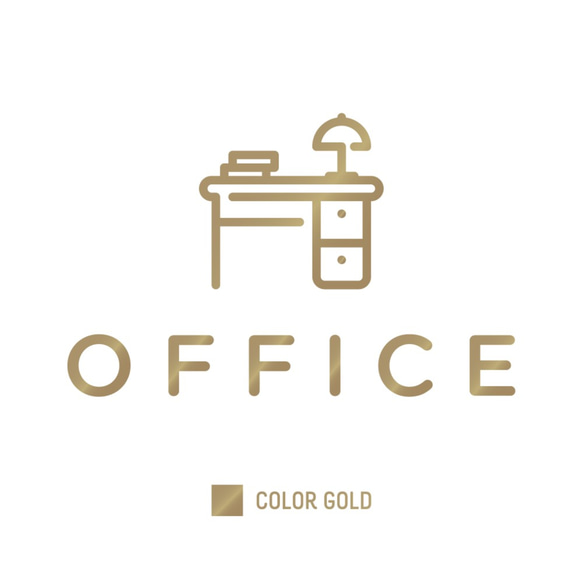 【賃貸でも】OFFICE ドア サインステッカー │仕事部屋・書斎用 スタイリッシュアイコン 4色展開 3枚目の画像