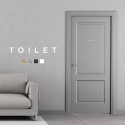 【賃貸でも】TOILET ドア サインステッカー │トイレ用 ミニマルゴシック 4色展開 1枚目の画像