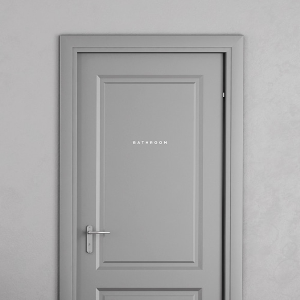 【賃貸でも】BATHROOM ドア サインステッカー │バスルーム用 ミニマルゴシック 4色展開 6枚目の画像